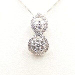 Collana e pendente in oro bianco 18 Kt con diamanti brillanti