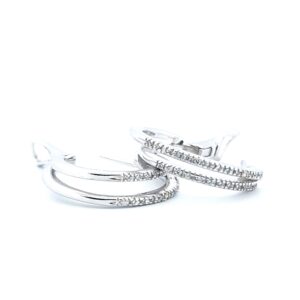 Orecchini in oro bianco da 18 Kt con diamanti brillanti