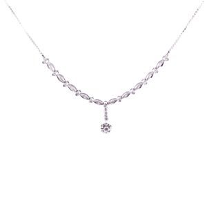 Collier in oro bianco da 18Kt con diamanti brillanti naturali