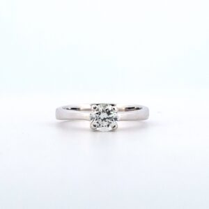 Solitario in oro bianco 18Kt con diamante 0.65 ct