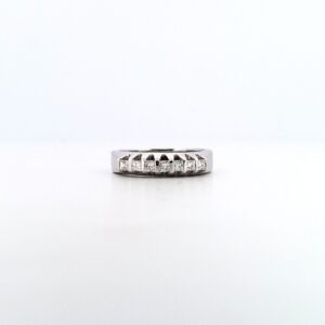 Anello Veretta in Oro Bianco 18Kt con Diamanti